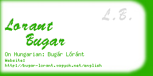 lorant bugar business card